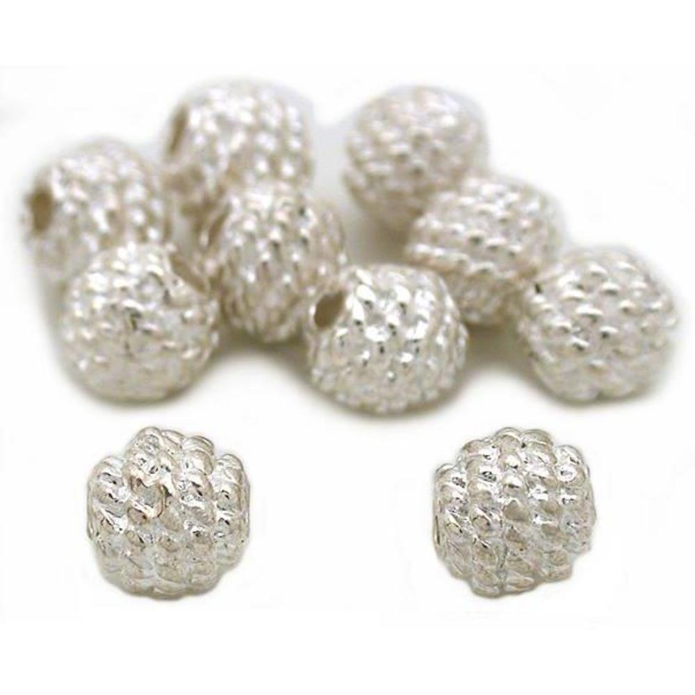 Round Bali Beads Silver Plated Jewelry 5mm Approx 10
