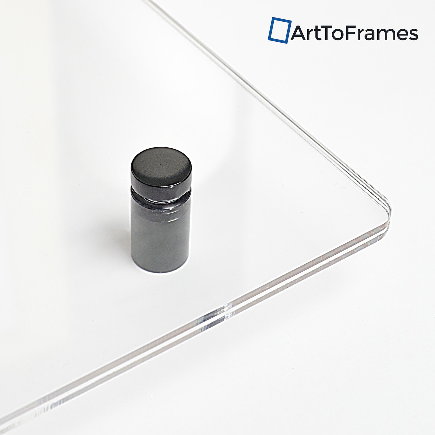 ArtToFrames 12x24 inches Floating Acrylic Frame (Full Frame is 16x28) with Choice of Chrome, Gold, Satin, White or Black Standoff Hardware