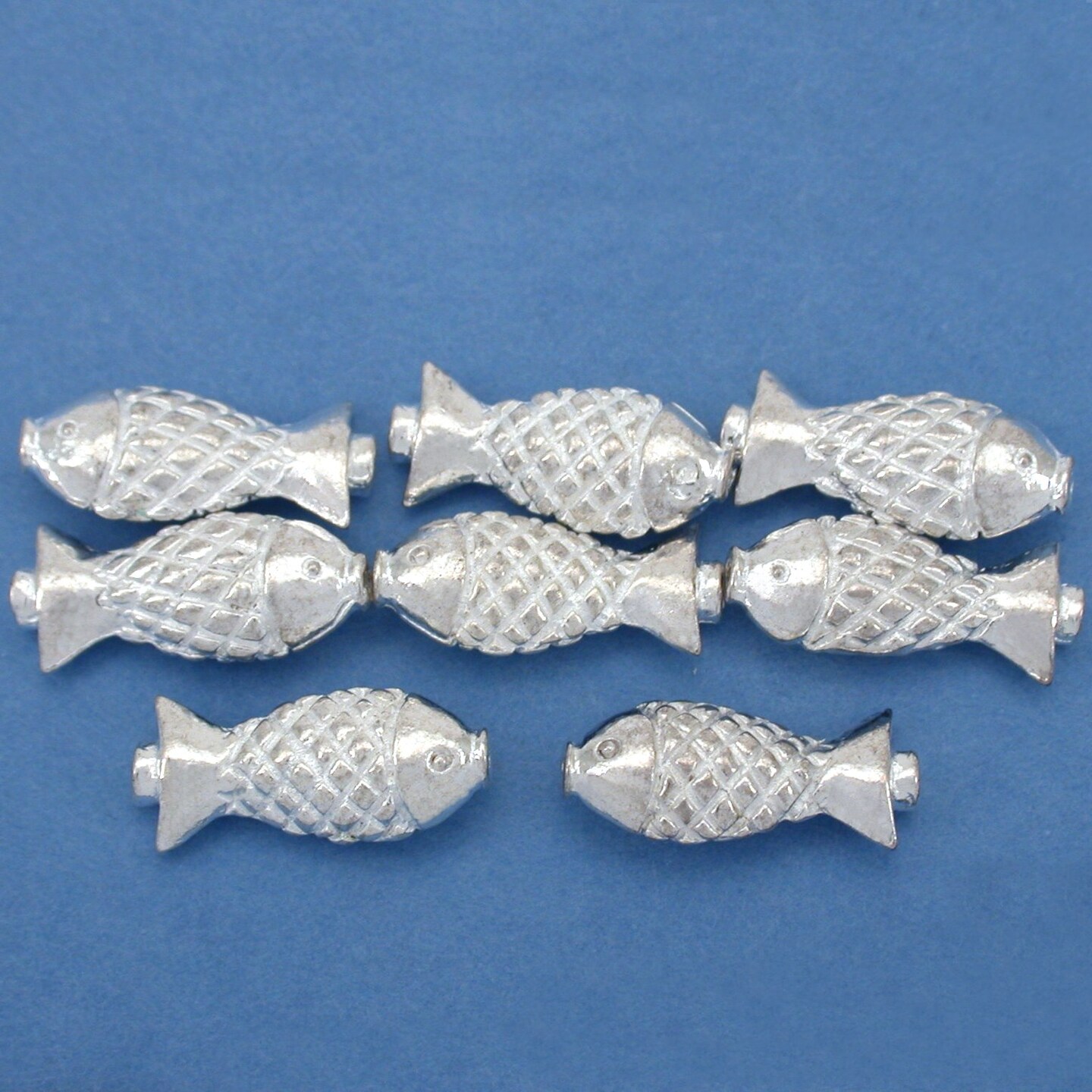 Fish Beads Silver Plated Spacer 18mm 15 Grams Approx 8