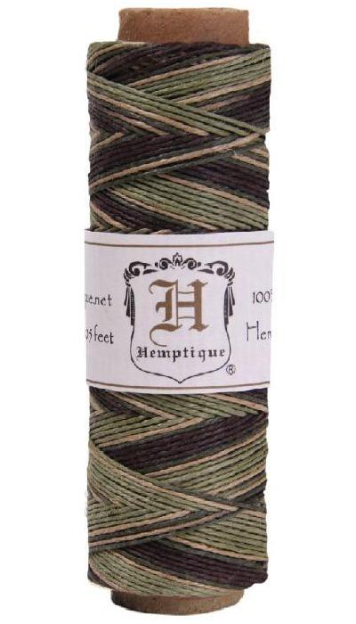 Hemptique 0.5mm #10 Variegated Hemp Cord Spools Eco Friendly Sustainable Naturally Grown Jewelry Bracelet Making Paper Crafting Scrapbooking Bookbinding Mixed Media Crocheting Macrame Seasonal Holiday Gift Wrapping Outdoor Gardening