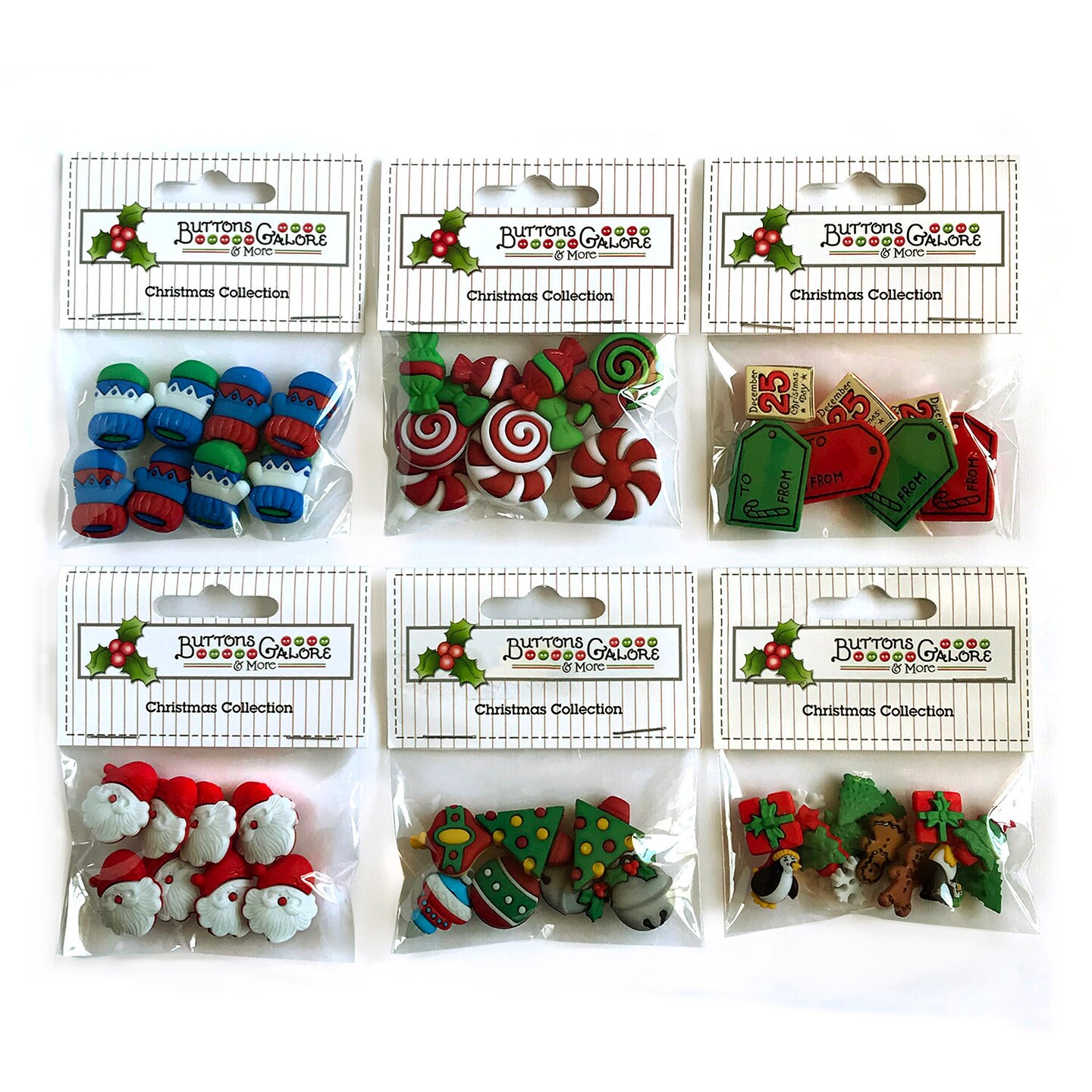Buttons Galore Flatback Embellishments for Crafts - It's Christmas - 15  Pieces