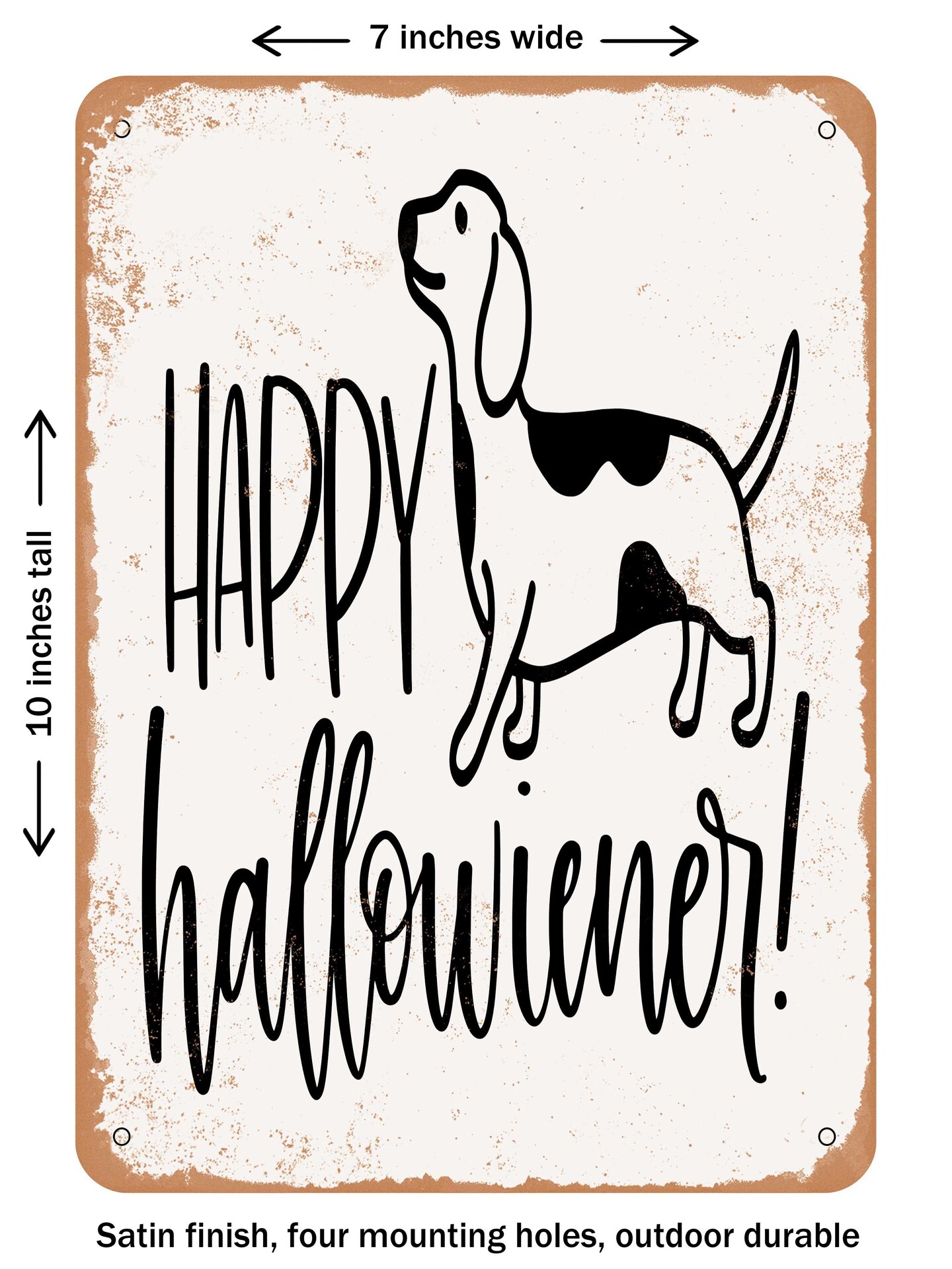 Decorative Metal Sign Happy Hallowiener Vintage Rusty Look Michaels 9776