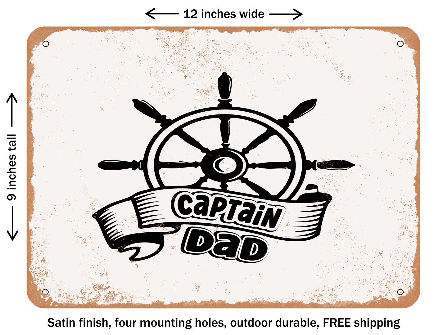 DECORATIVE METAL SIGN - Captain Dad - Vintage Rusty Look | Signs | Michaels