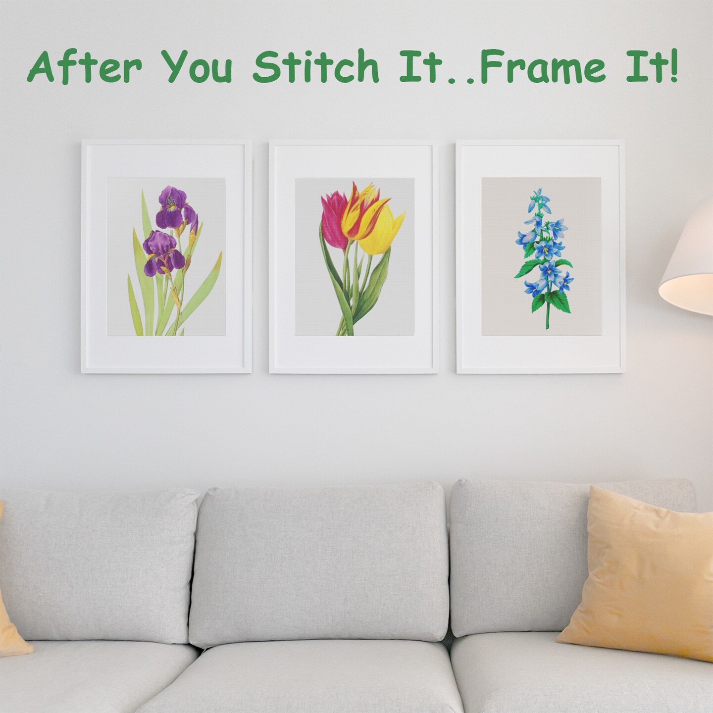 Blue Bell Flowers Inspired by Pierre-Joseph Redoute Counted Cross Stitch Pattern