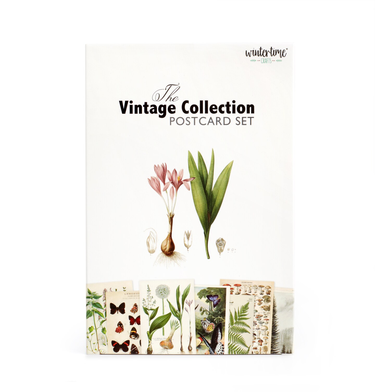 Vintage Collection Postcard Set: Pack of 30 Retro Style Botanical, Nature and Ephemera Postcards by Wintertime Crafts