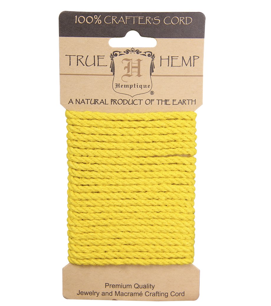 Hemptique 4mm Twisted Hemp Rope Cards Eco Friendly Sustainable Naturally Grown Jewelry Bracelet Making Paper Crafting Scrapbooking Bookbinding Mixed Media Crocheting Macrame Seasonal Holiday Gift Wrapping Outdoor Gardening
