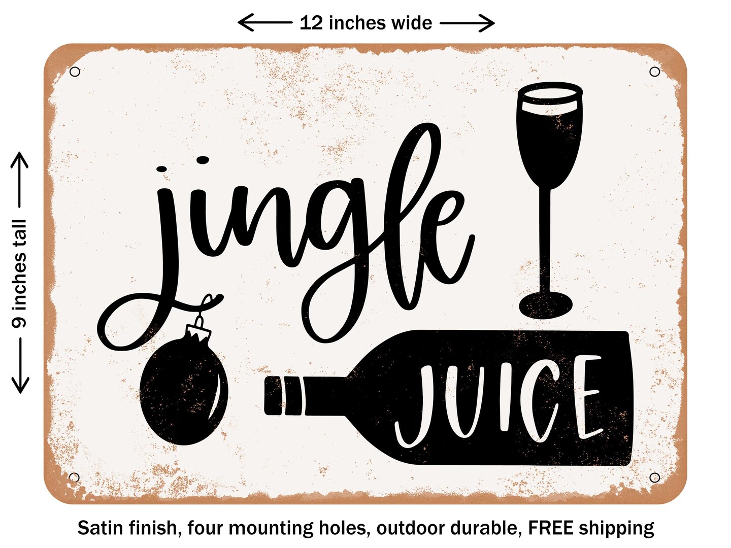 Decorative Metal Sign Jingle Juice Vintage Rusty Look Michaels