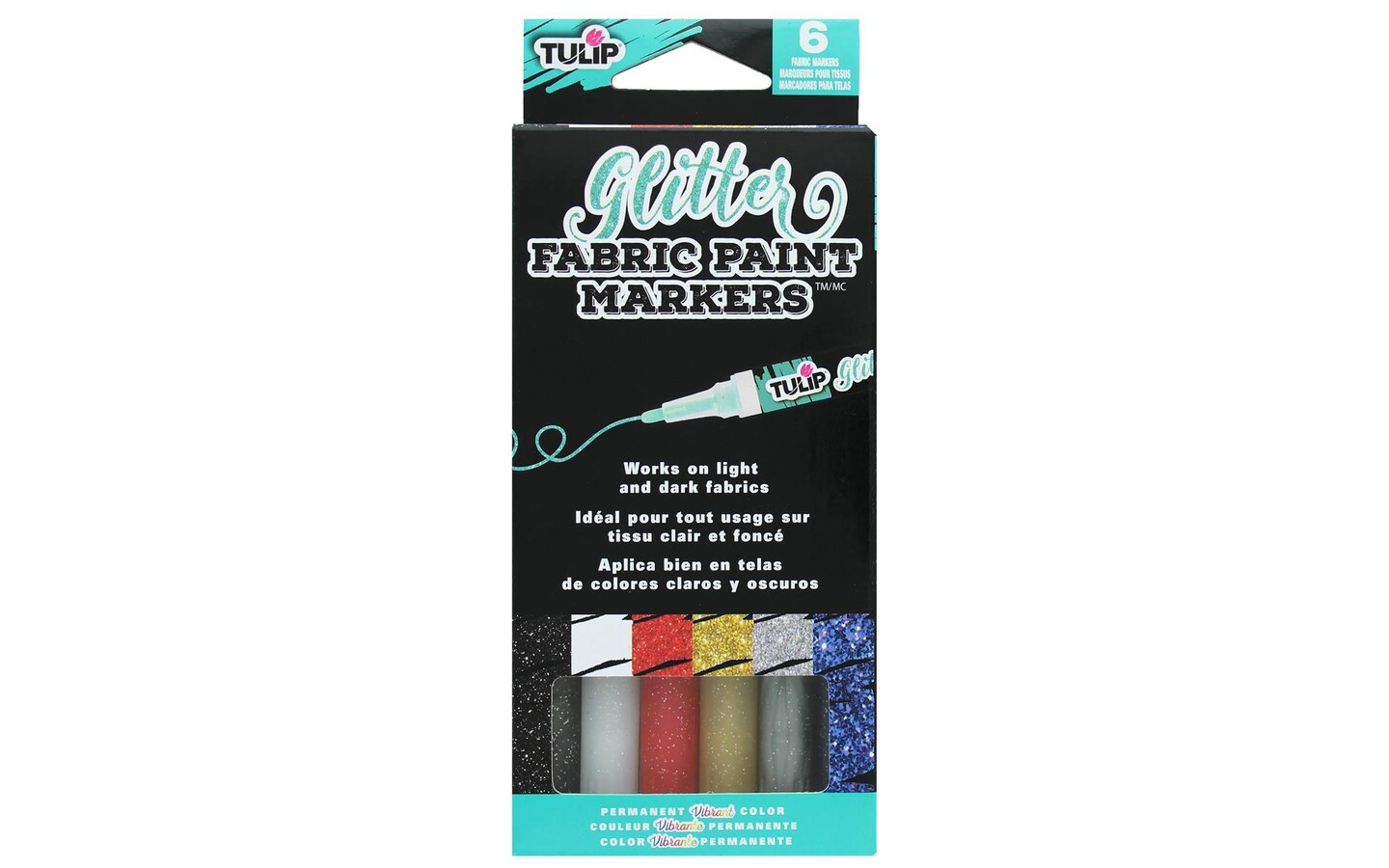 Tulip Fabric Marker OP Glitter 6pc