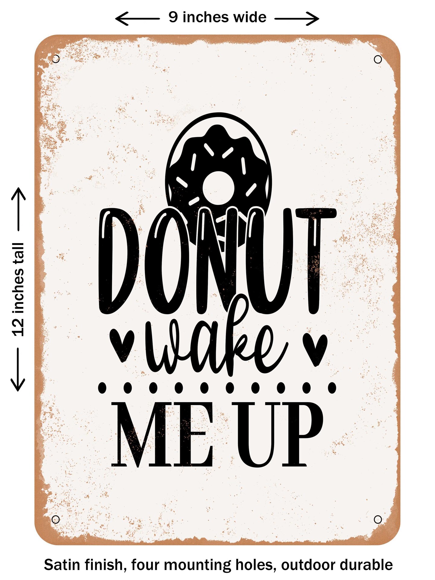 Decorative Metal Sign Donut Wake Me Up Vintage Rusty Look Michaels 7910