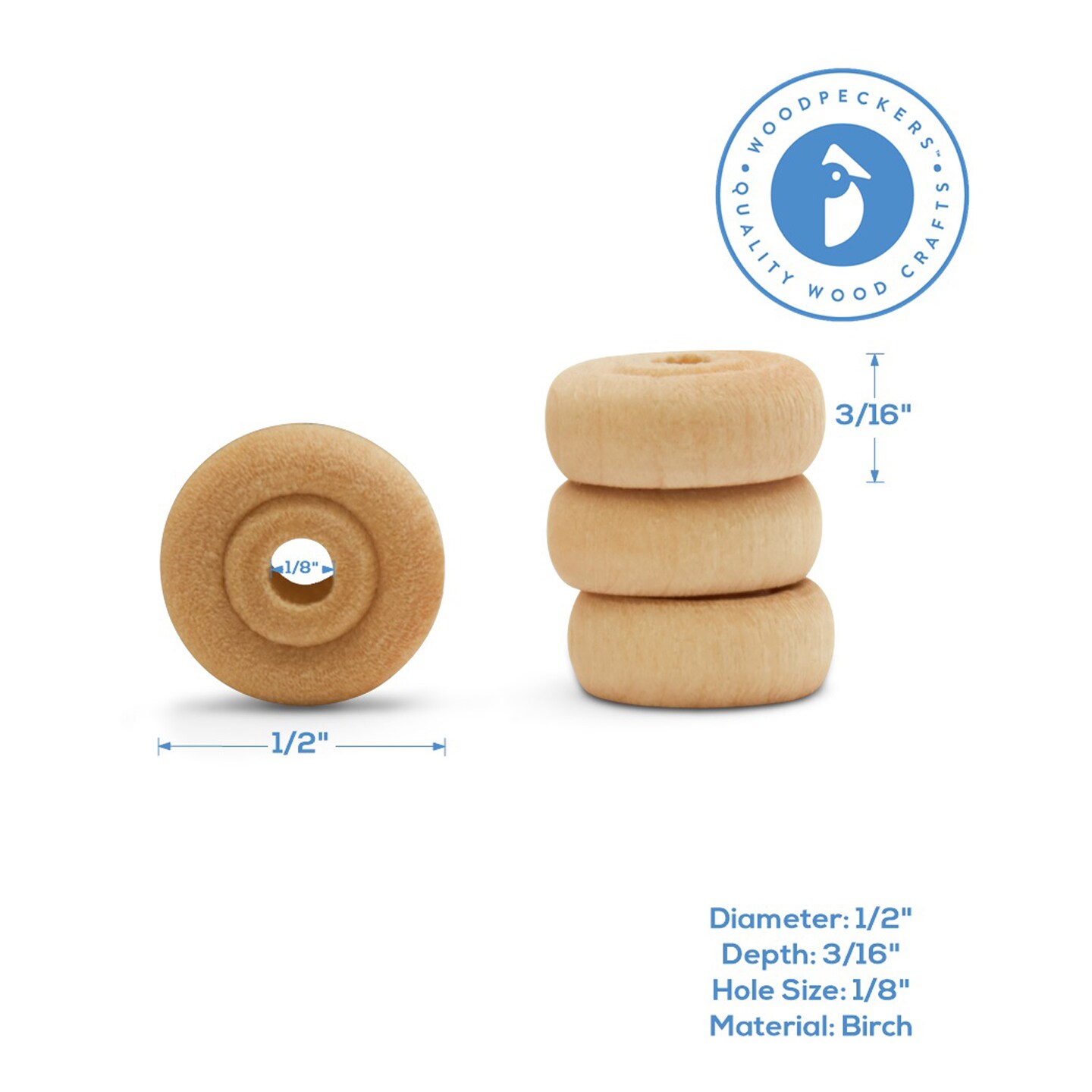 Classic Mini Wood Wheels, Multiple Sizes Available, Craft | Woodpeckers