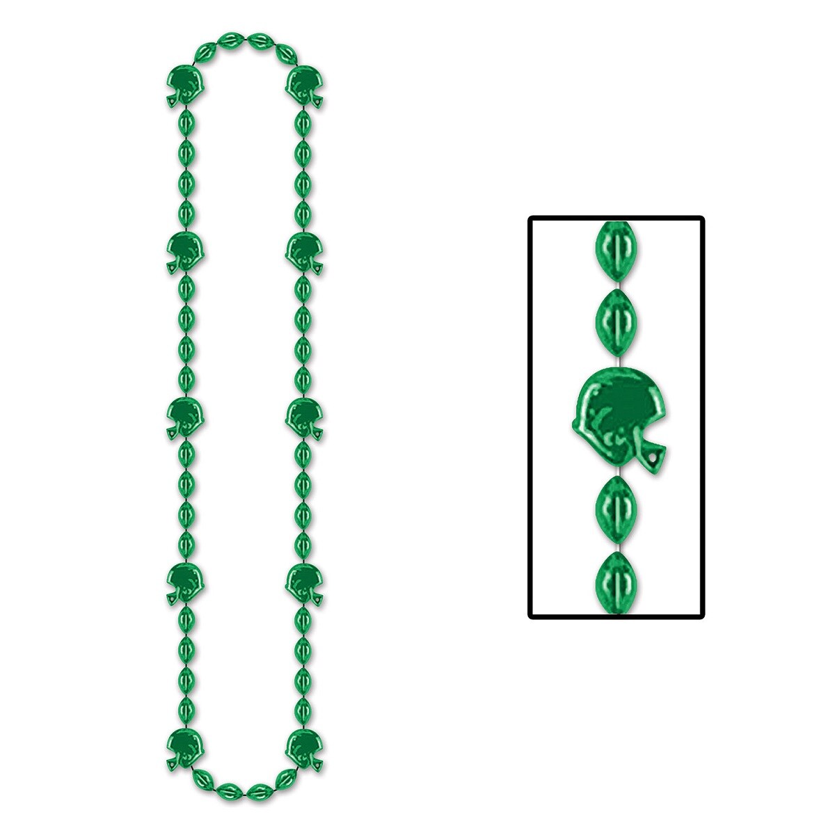 Party Central Club Pack of 12 Green Football Helmet Beaded Party