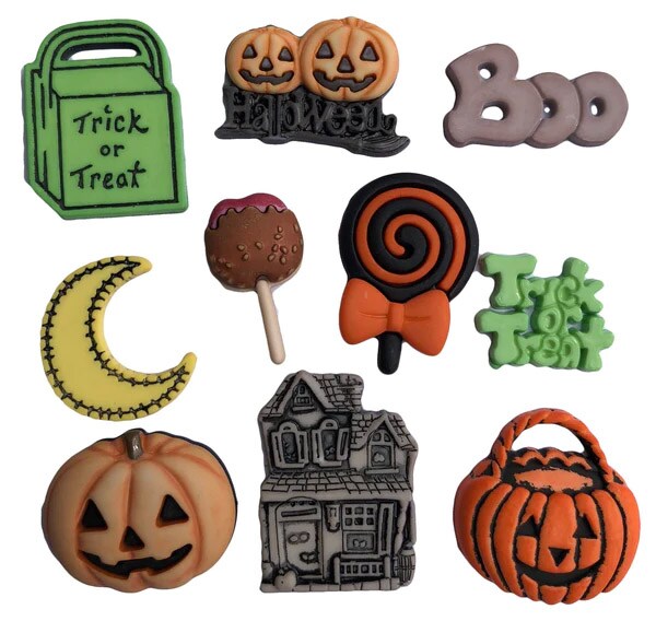 Buttons Galore 50+ Assorted Halloween Buttons for Sewing & Crafts - Set of 6 Button Packs - Halloween Group 2
