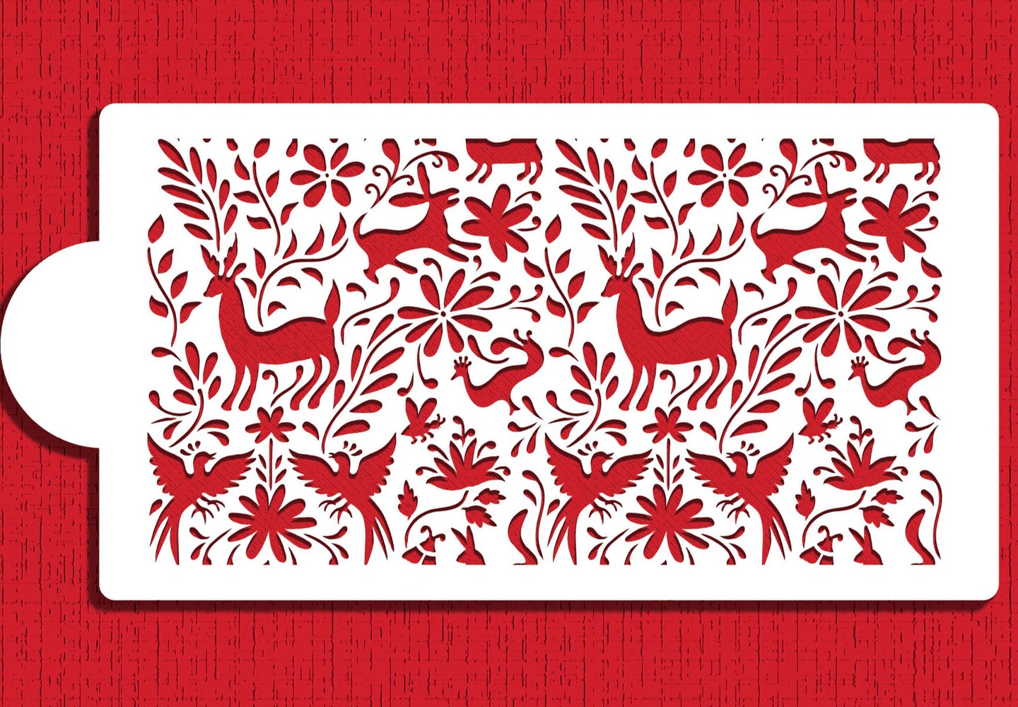 Otomi Animals All Over Cake Side Stencil | C1069 by Designer Stencils | Cake Decorating Tools |