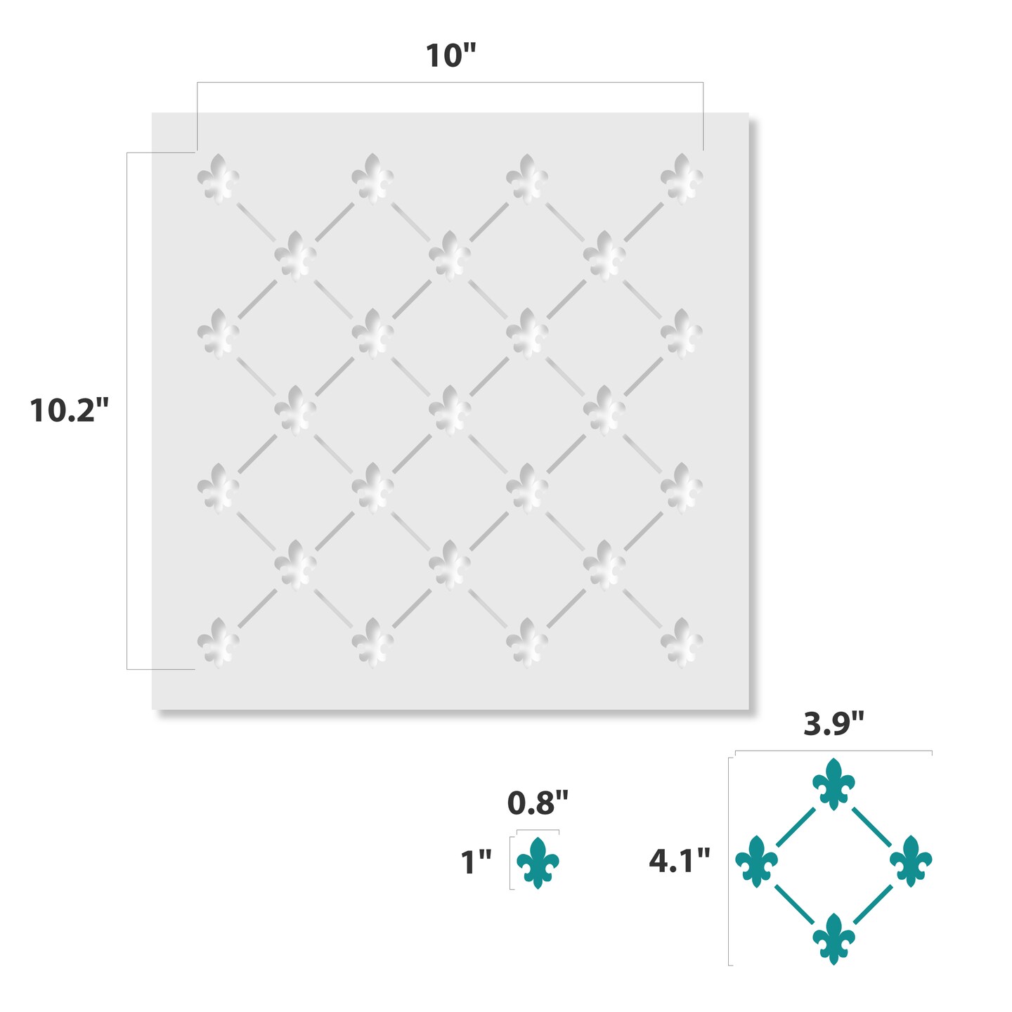 Fleur de Lis All Over Embossing 12 x 12 Stencil | FS116 by Designer Stencils | Pattern Stencils | Reusable Stencils for Painting on Wood, Wall, Tile, Canvas, Paper, Fabric, Furniture, Floor | Try Instead of a Wallpaper | Easy to Use &#x26; Clean
