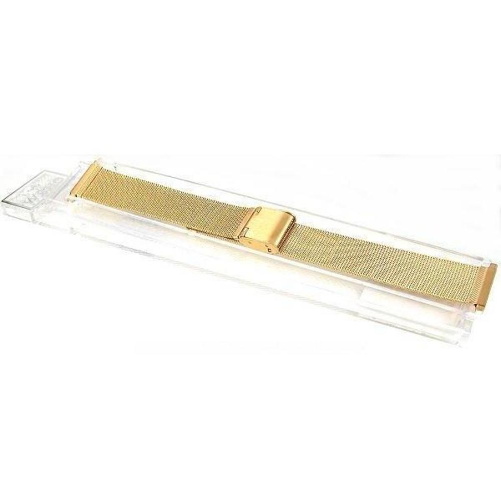 Mesh Watchband &#x26; Deployment Buckle Gold Plated 18-22mm