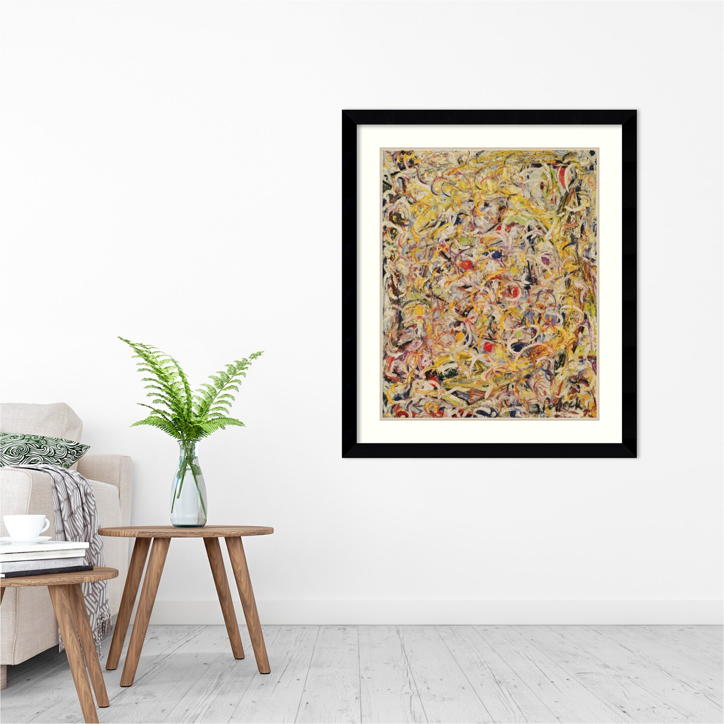 Shimmering Substance 1946 by Jackson Pollock Wood Framed Wall Art Print 33 in. W x 39 in. H