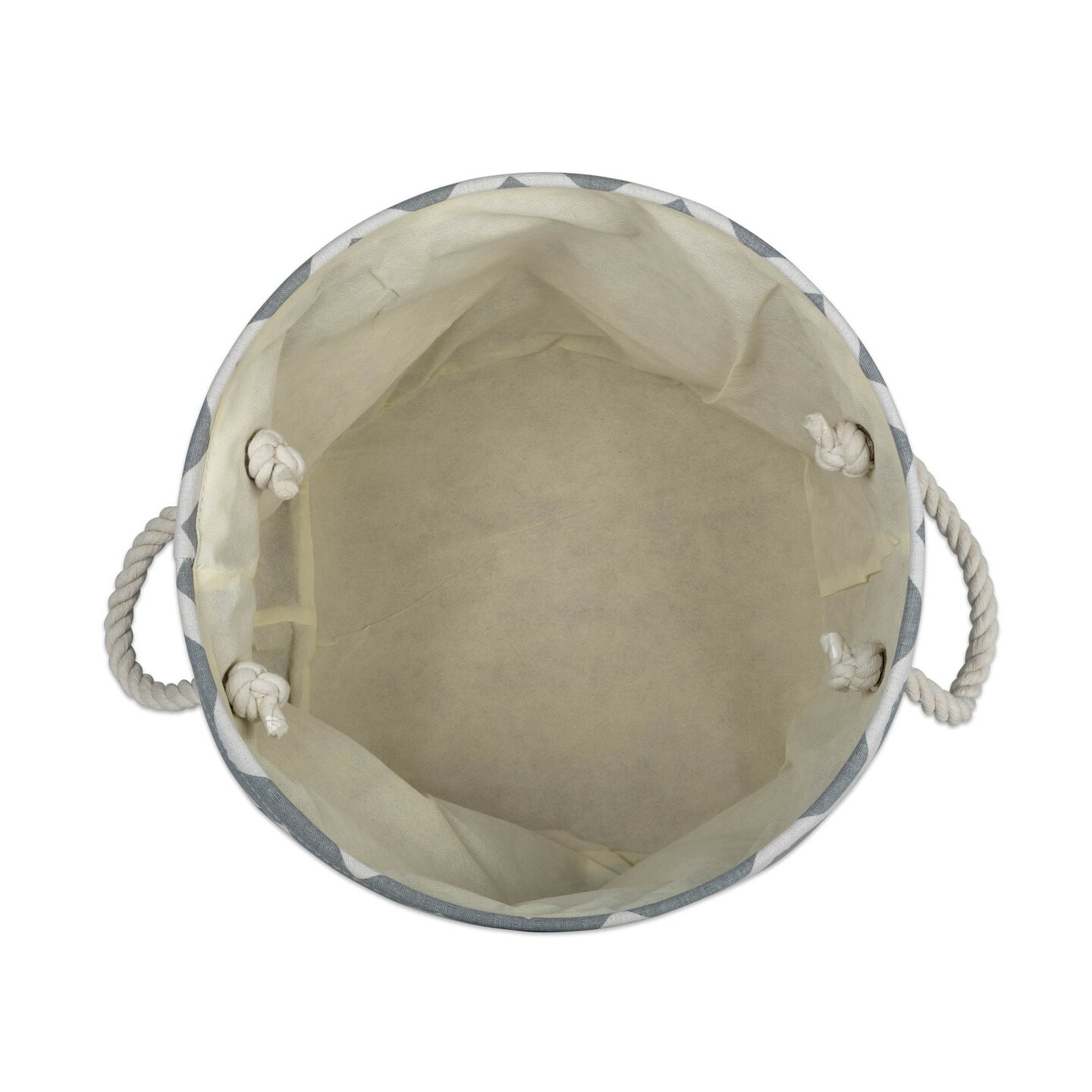 Contemporary Home Living 15" Gray and White Chevron Round Medium Bin