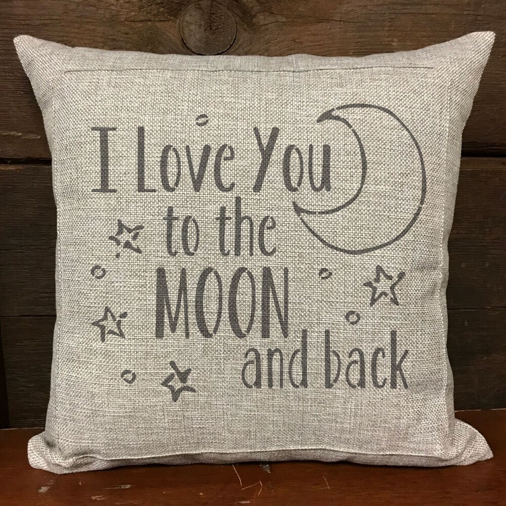 I Love You to the Moon and Back Embossing 12 x 12 Stencil | FS057 By Designer Stencils | Word &#x26; Phrase Stencils | Reusable Stencils for Painting on Wood, Wall, Tile, Canvas, Paper, Fabric, Furniture, Floor | Stencil for Home Makeover