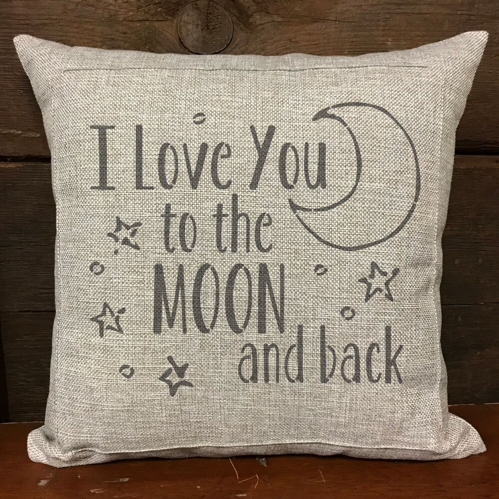 I Love You to the Moon and Back Embossing 12 x 12 Stencil | FS057 By Designer Stencils | Word & Phrase Stencils | Reusable Stencils for Painting on Wood, Wall, Tile, Canvas, Paper, Fabric, Furniture, Floor | Stencil for Home Makeover