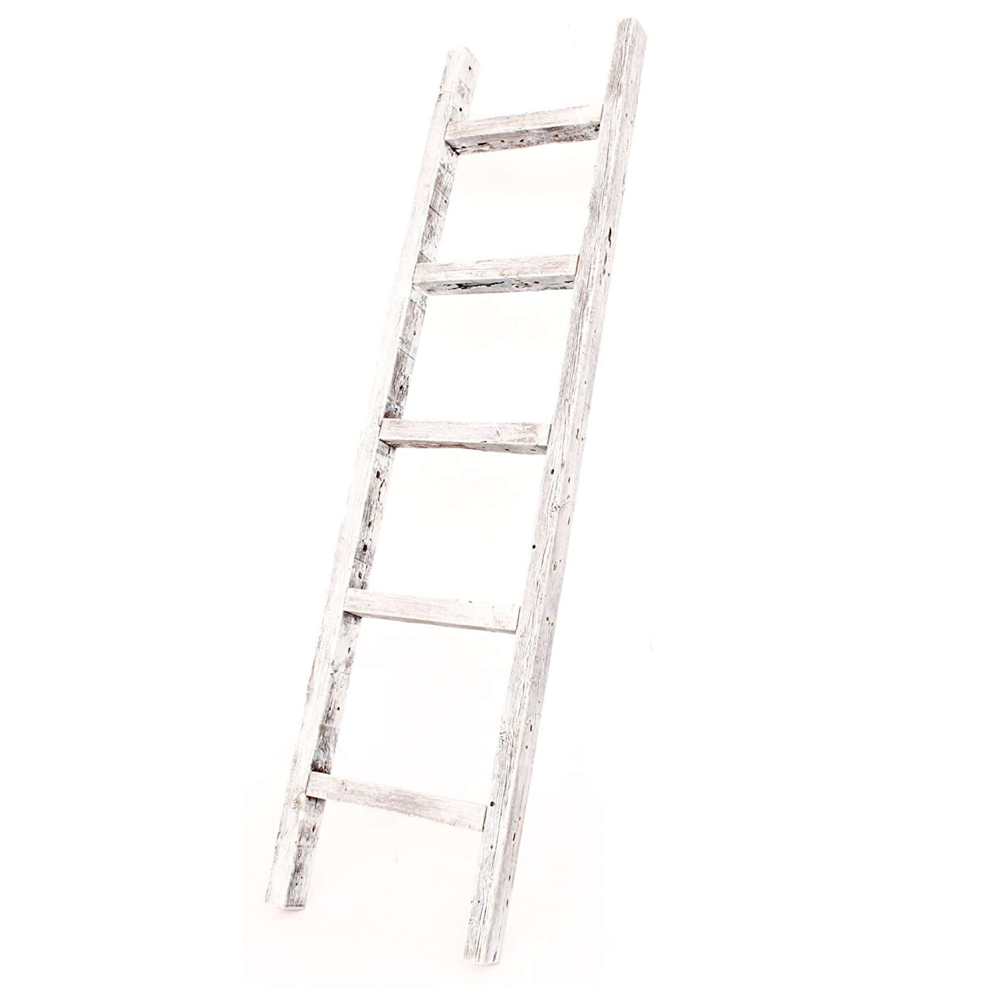 Rustic Farmhouse 5ft Reclaimed Wood Decorative Bookcase Ladder