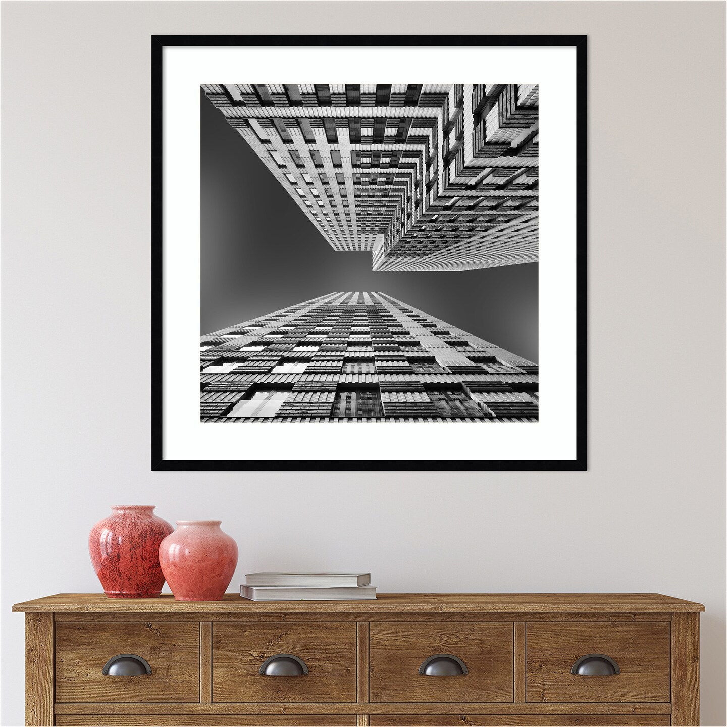 Symphony Skyscraper by Jeroen van de Wood Framed Wall Art Print