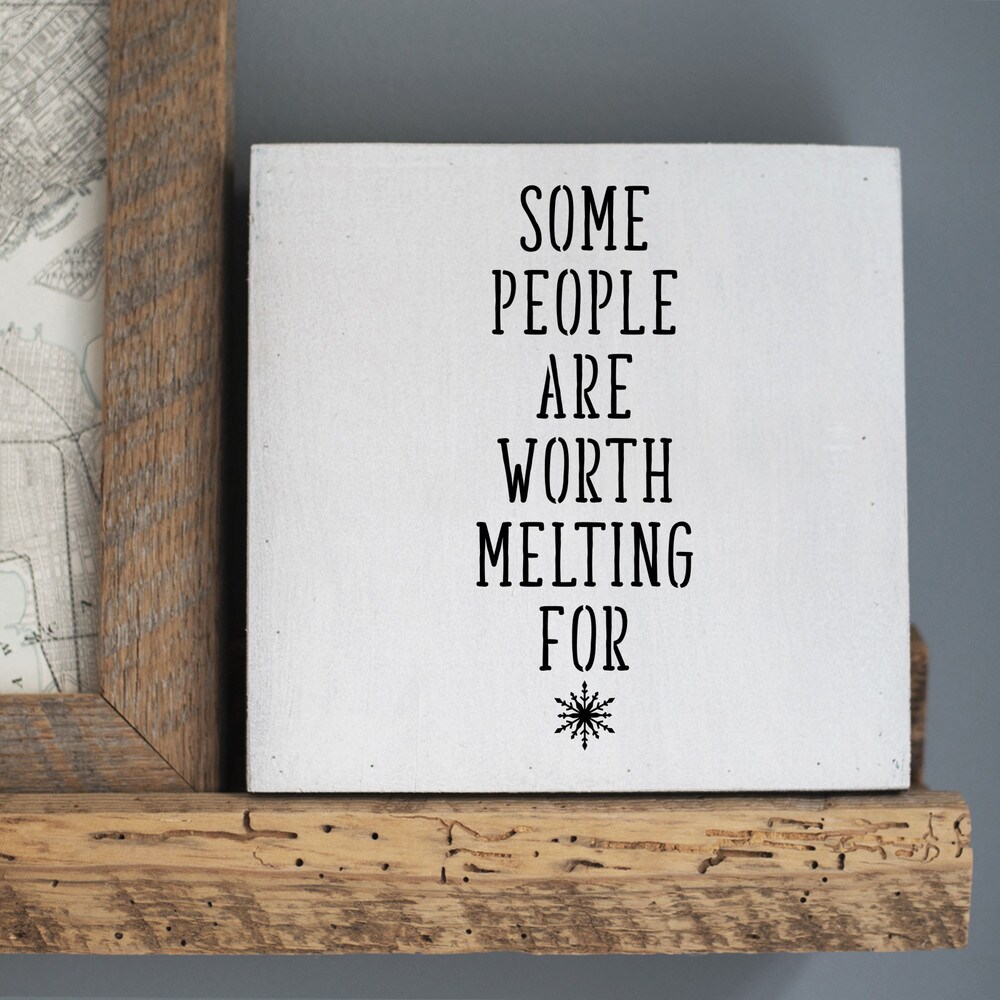 Some People Are Worth Melting For Embossing 12 x 12 Stencil | FS061 By Designer Stencils | Word &#x26; Phrase Stencils | Reusable Stencils for Painting on Wood, Wall, Tile, Canvas, Paper, Fabric, Furniture, Floor | Stencil for Home Makeover