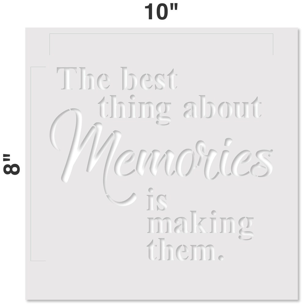 Making Memories Saying Embossing 12 x 12 Stencil | FS074 by Designer Stencils | Word &#x26; Phrase Stencils | Reusable Stencils for Painting on Wood, Wall, Tile, Canvas, Paper, Fabric, Furniture, Floor | Reusable Stencil for Home Makeover