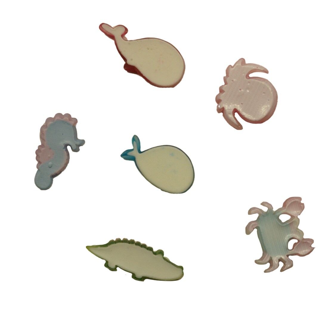 Buttons Galore Flatback Embellishments for Crafts - Swamp &#x26; Sea - 18 Pieces