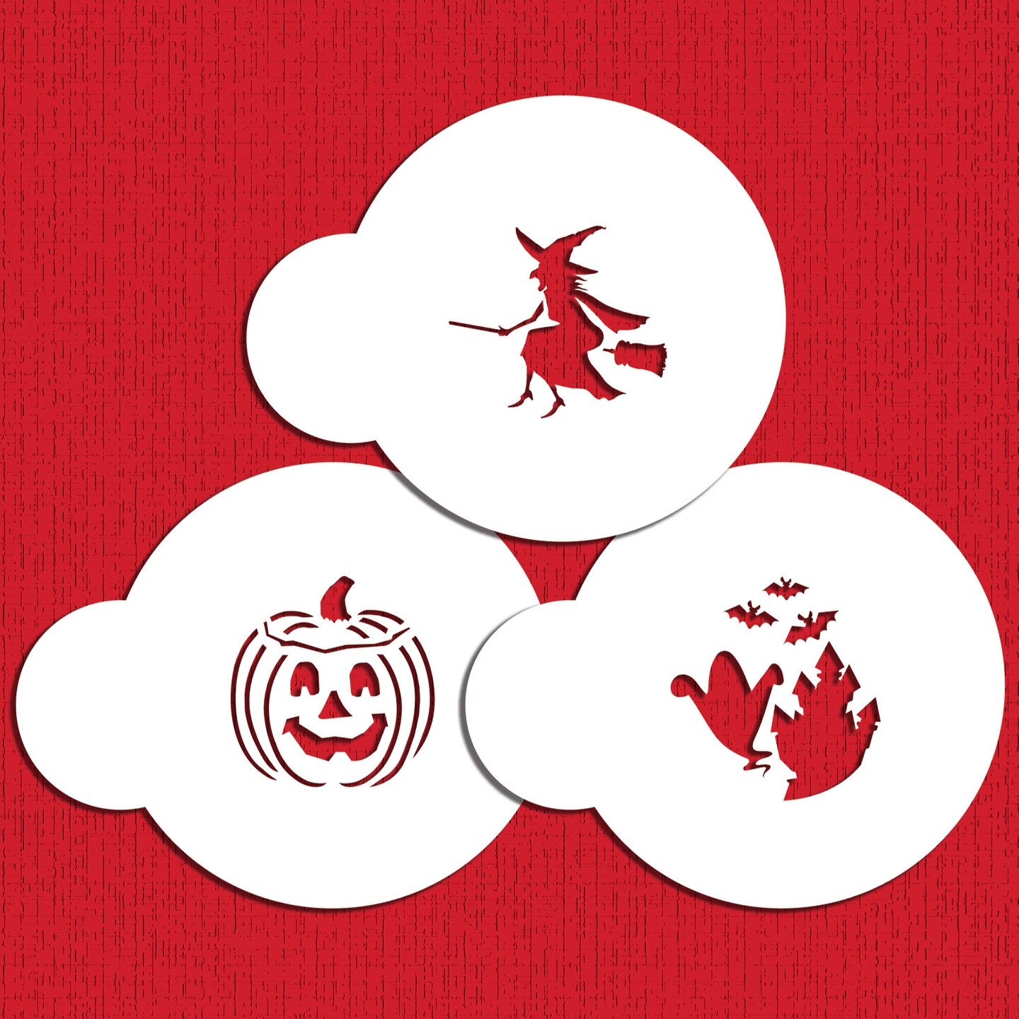 1.5-Inch Small Halloween Candy Stencils: Witch, Jack-o-Lantern, Ghosts | C198 by Designer Stencils |