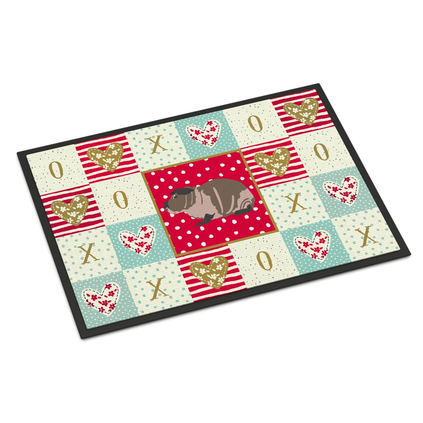 &#x22;Caroline&#x27;s Treasures Skinny Guinea Pig Love Indoor or Outdoor Mat 18x27 doormats, Multicolor&#x22;