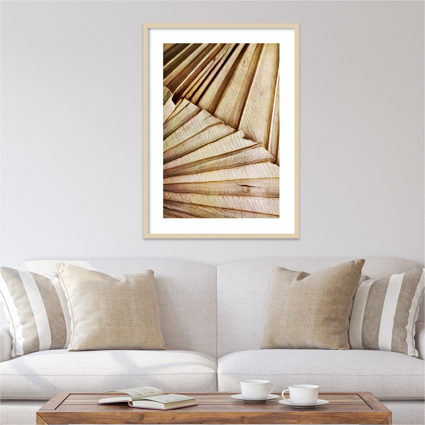 Natural Dried Palms II by Ashley Aldridge Wood Framed Wall Art Print 30 in. W x 41 in. H