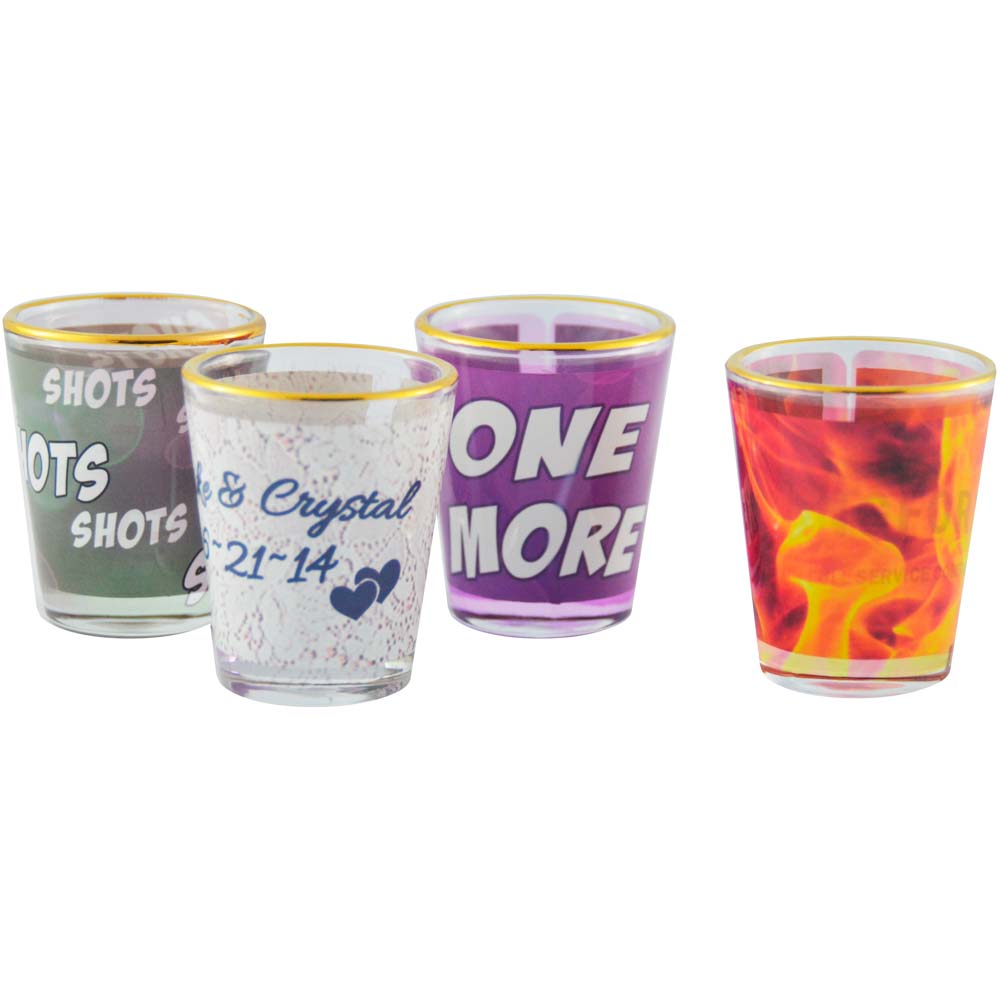 1.5 OZ SHOT GLASS-GOLD RIM