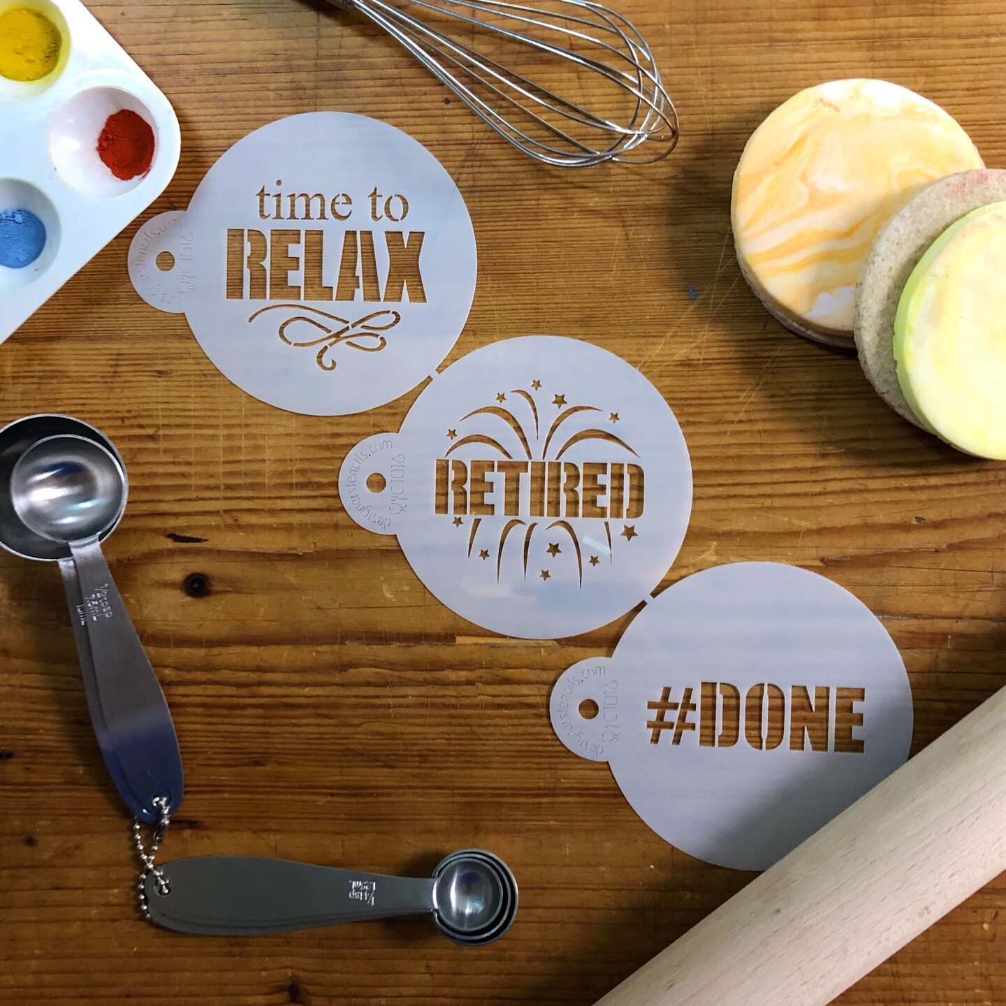 Retired Cookie Stencil Set | C1016 by Designer Stencils | Cookie Decorating Tools | Baking Stencils for Royal Icing, Airbrush, Dusting Powder | Reusable Plastic Food Grade Stencil for Cookies | Easy to Use &#x26; Clean Cookie Stencil