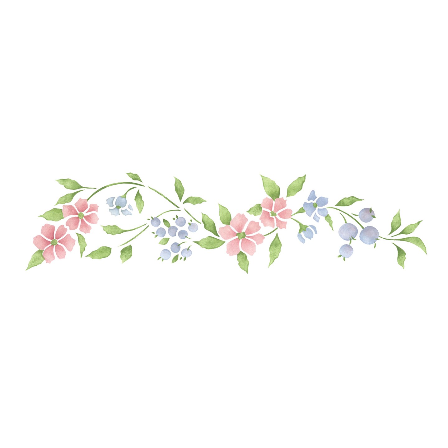 Apple Blossom Wall Stencil | 1694 by Designer Stencils | Floral Stencils | Reusable Art Craft Stencils for Painting on Walls, Canvas, Wood | Reusable Plastic Paint Stencil for Home Makeover | Easy to Use &#x26; Clean Art Stencil