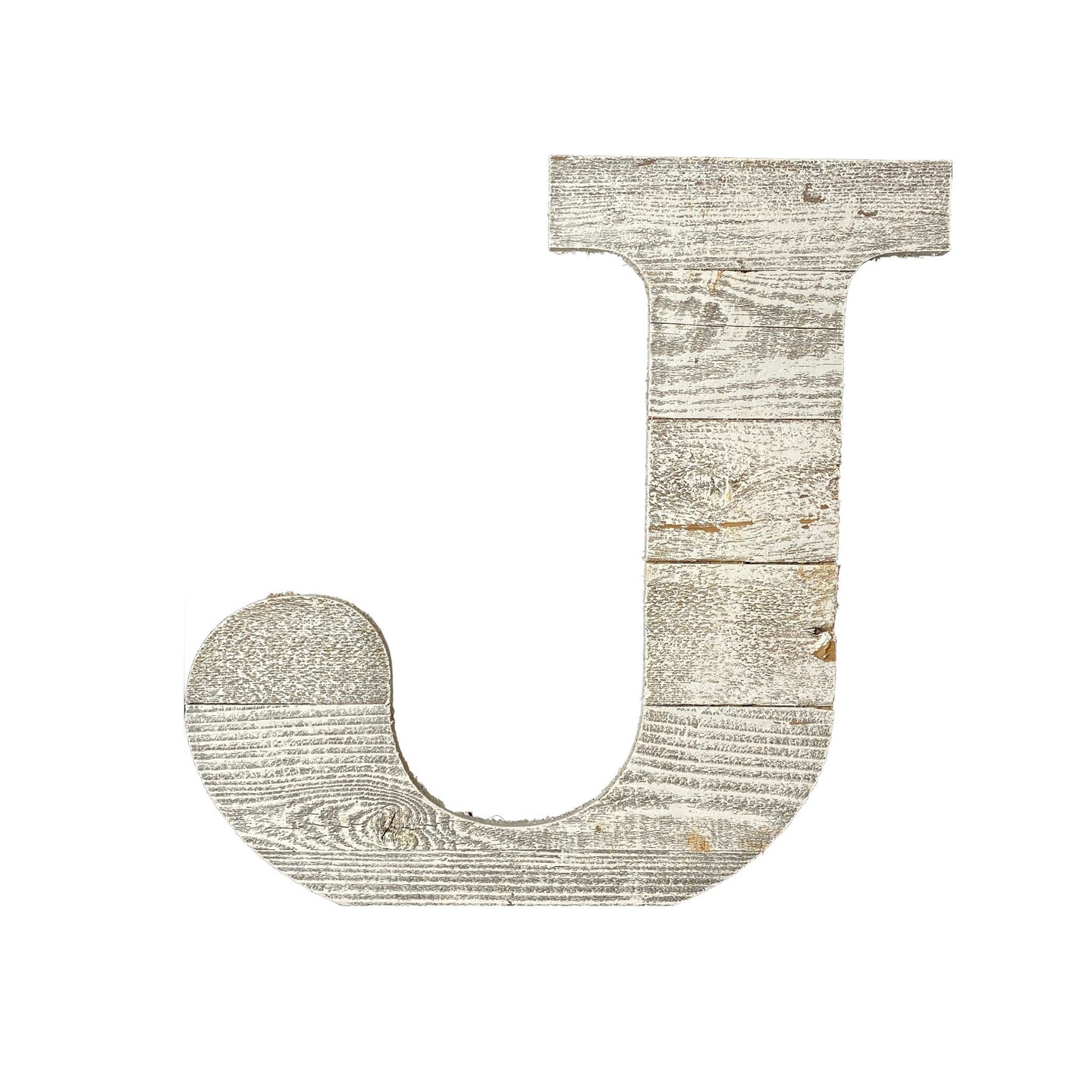 Rustic Farmhouse Large 16" White Decorative Monogram Wood Letter