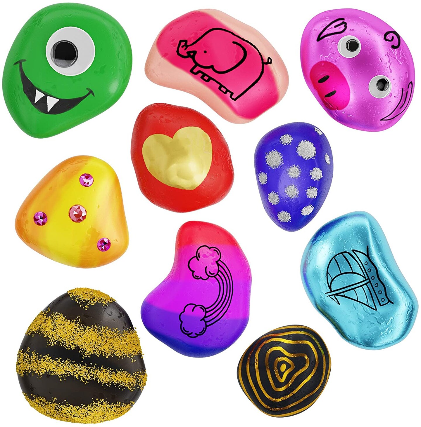 Dan&Darci Rock Painting Kit for Kids - Arts and Crafts for Girls & Boys Ages 6-12 - Craft Kits Art Set - Supplies for Painting Rocks - Best Tween Paint Gift