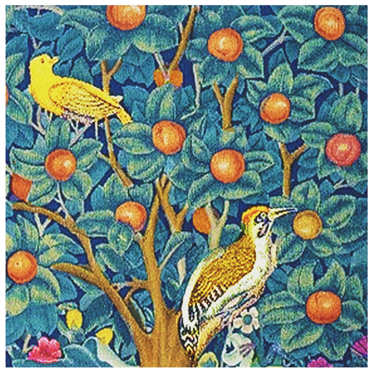 Tree of Life detail by Arts and Crafts Movement Founder William Morris Counted Cross Stitch Chart