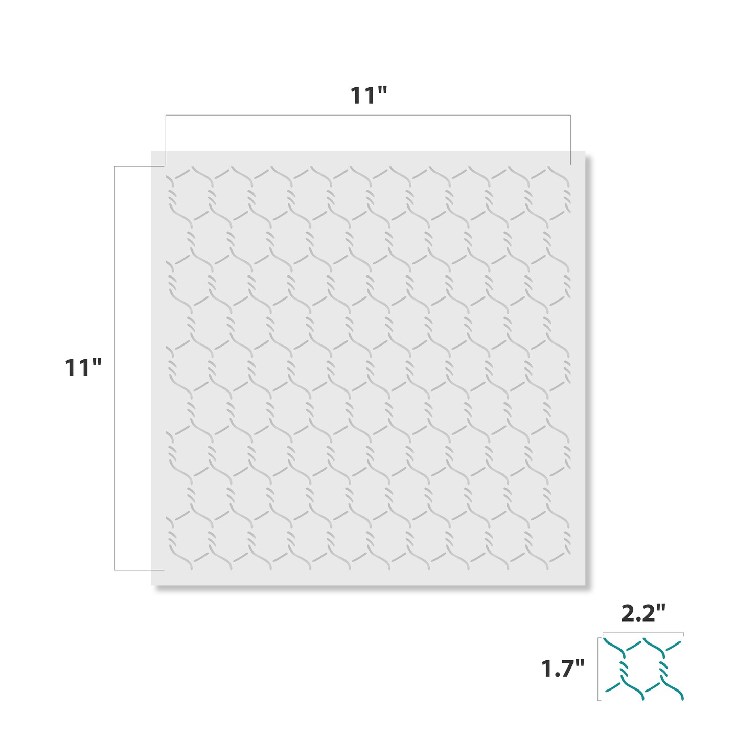 Chicken Wire All Over Embossing 12 x 12 Stencil | FS120 by Designer Stencils | Pattern Stencils |