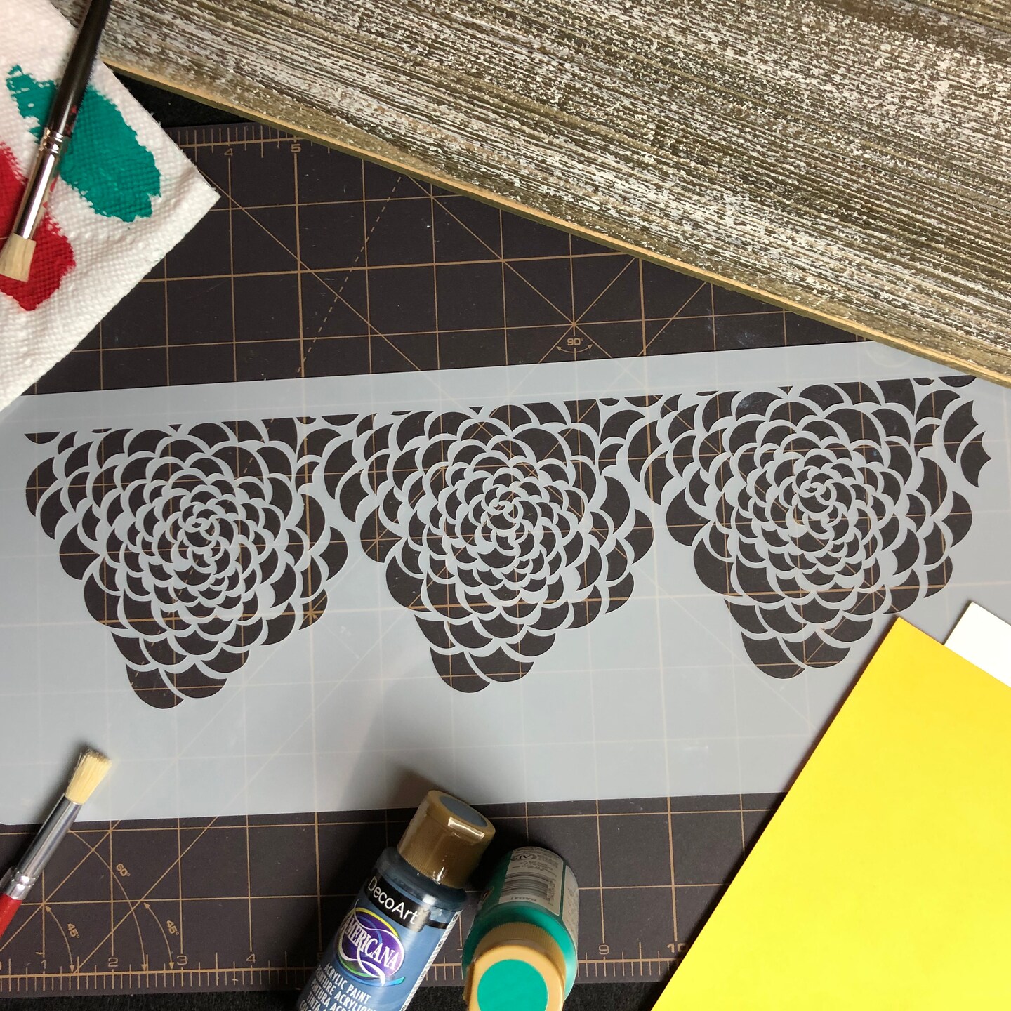 Camilla Rose Cake Stencil Bottom Tier | C413 by Designer Stencils | Cake Decorating Tools | Baking Stencils for Royal Icing, Airbrush, Dusting Powder | Reusable Plastic Food Grade Stencil for Cakes | Easy to Use & Clean Cake Stencil