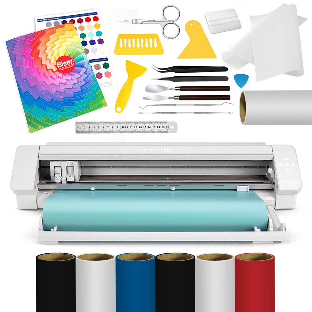 Silhouette Cameo 4 PRO - 24 w/ Oracal 651 24 Wide Vinyl Rolls, Tools,  Guides