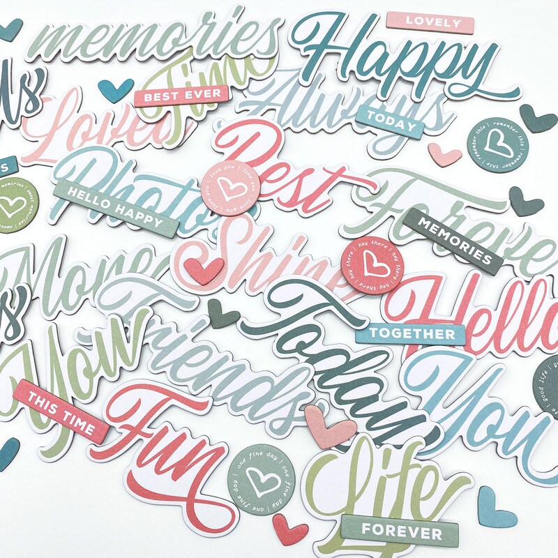 Vintage Artistry Tranquility Chipboard Words - 49 and Market