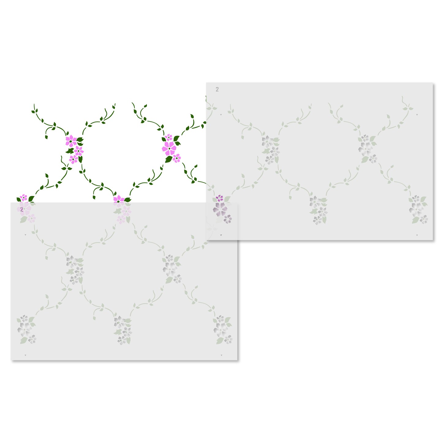 Flower Lattice Wall Stencil | 1058 by Designer Stencils | Floral Stencils | Reusable Art Craft Stencils for Painting on Walls, Canvas, Wood | Reusable Plastic Paint Stencil for Home Makeover | Easy to Use & Clean Art Stencil