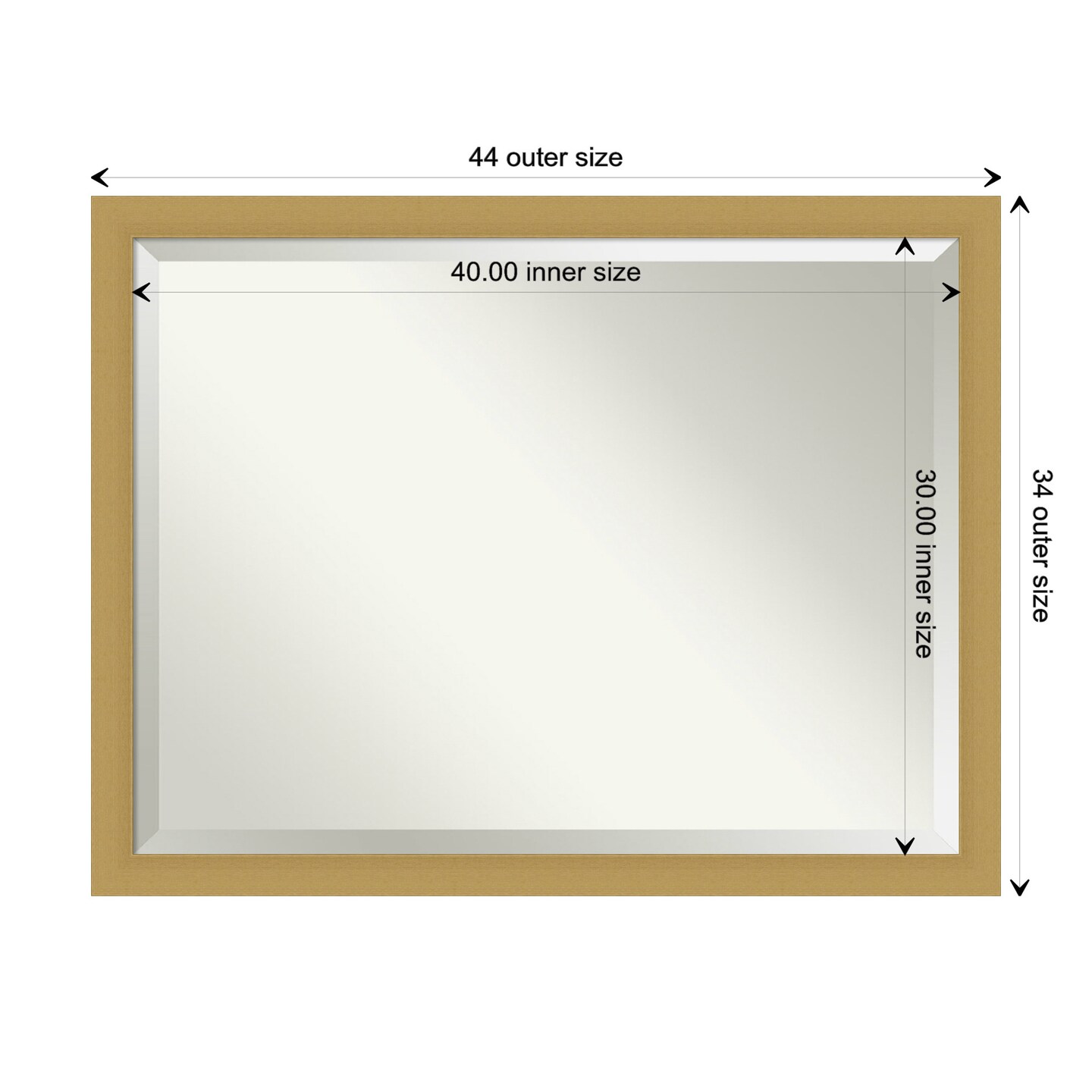 Beveled Bathroom Wall Mirror, Grace Brushed Gold Frame | Mirrors | Michaels