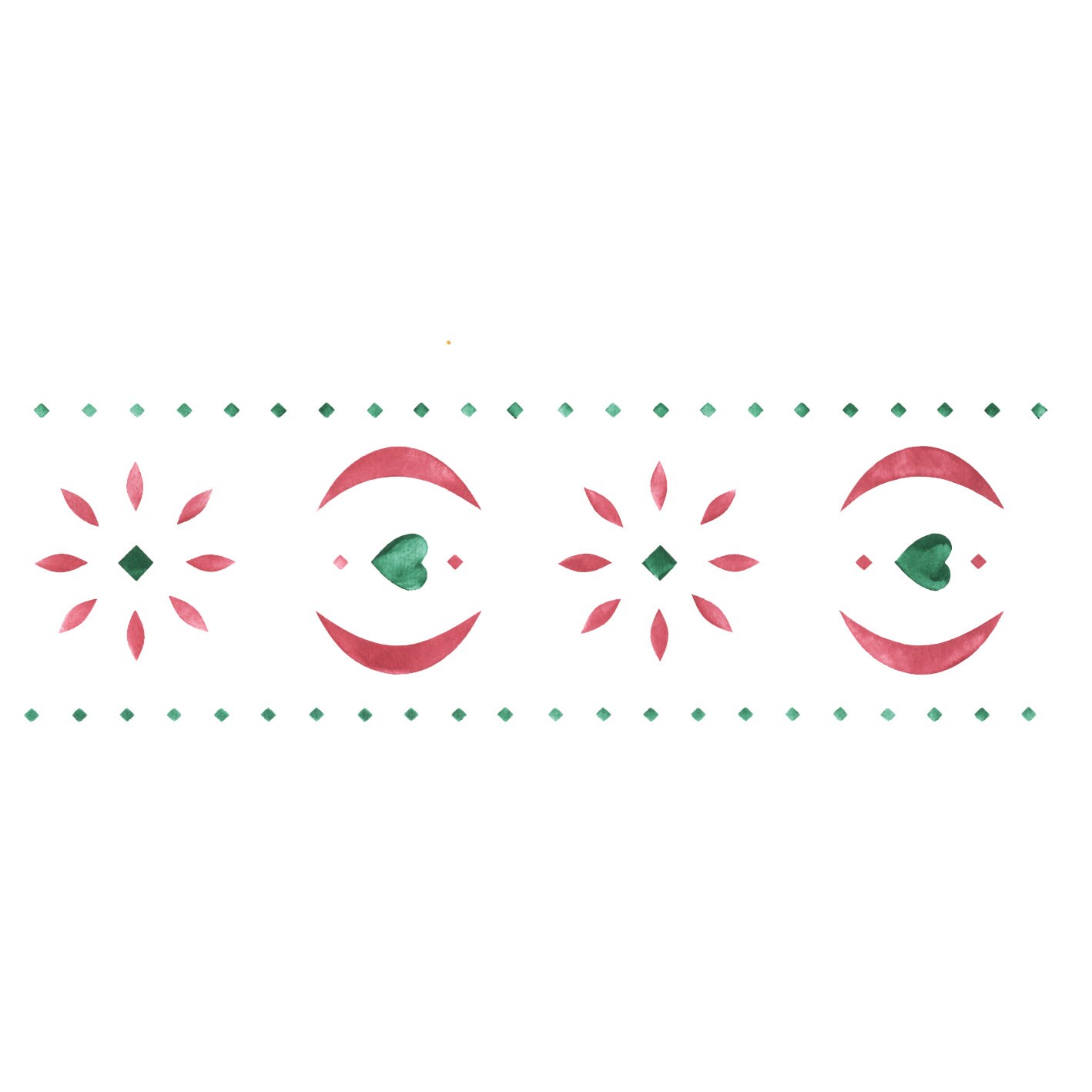 Traditional Star and Heart Design Wall Stencil | 1034 by Designer Stenci | Pattern Stencils | Reusable Stencils for Painting | Safe & Reusable Template for Wall Decor | Try This Stencil Instead of a Wallpaper | Easy to Use & Clean Art Stencil Pattern