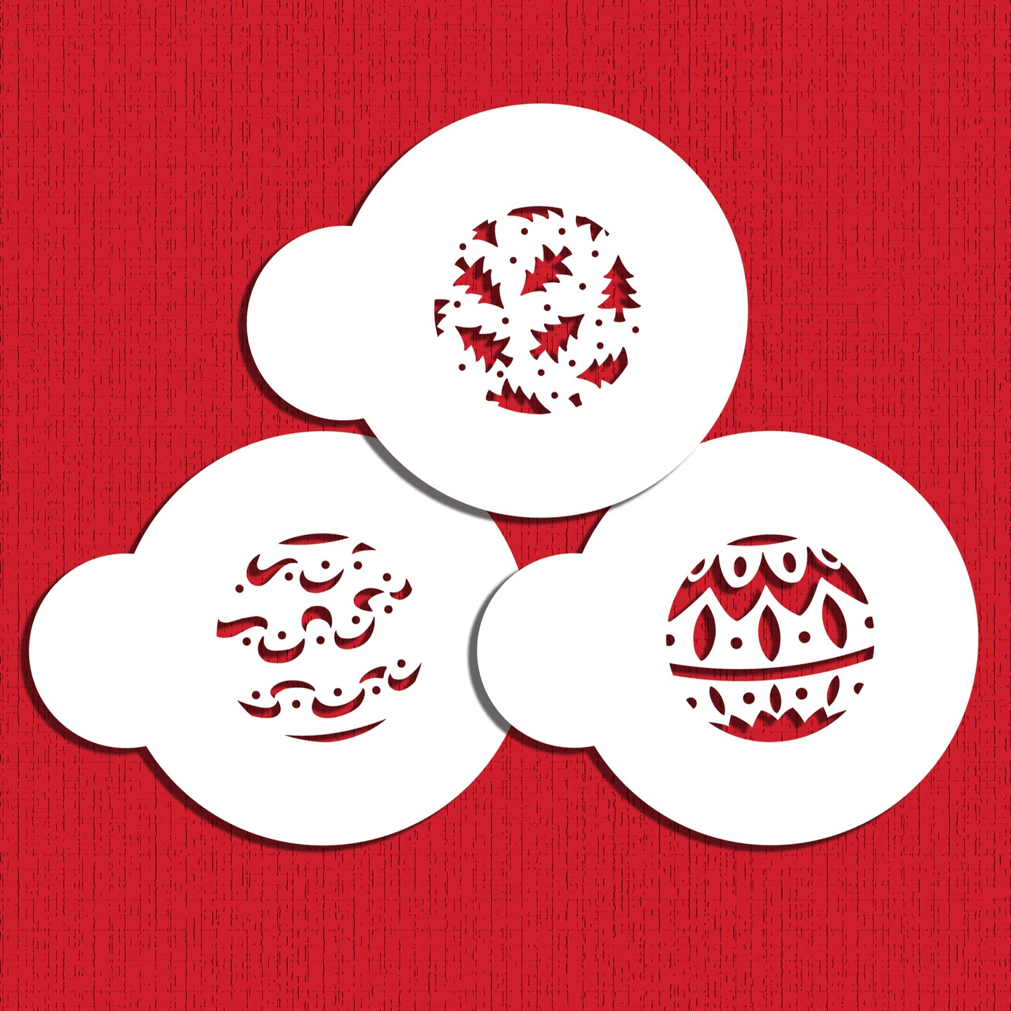 Mini Christmas Balls Cookie And Cupcake Stencils C244 By Designer Stencils Cookie Decorating