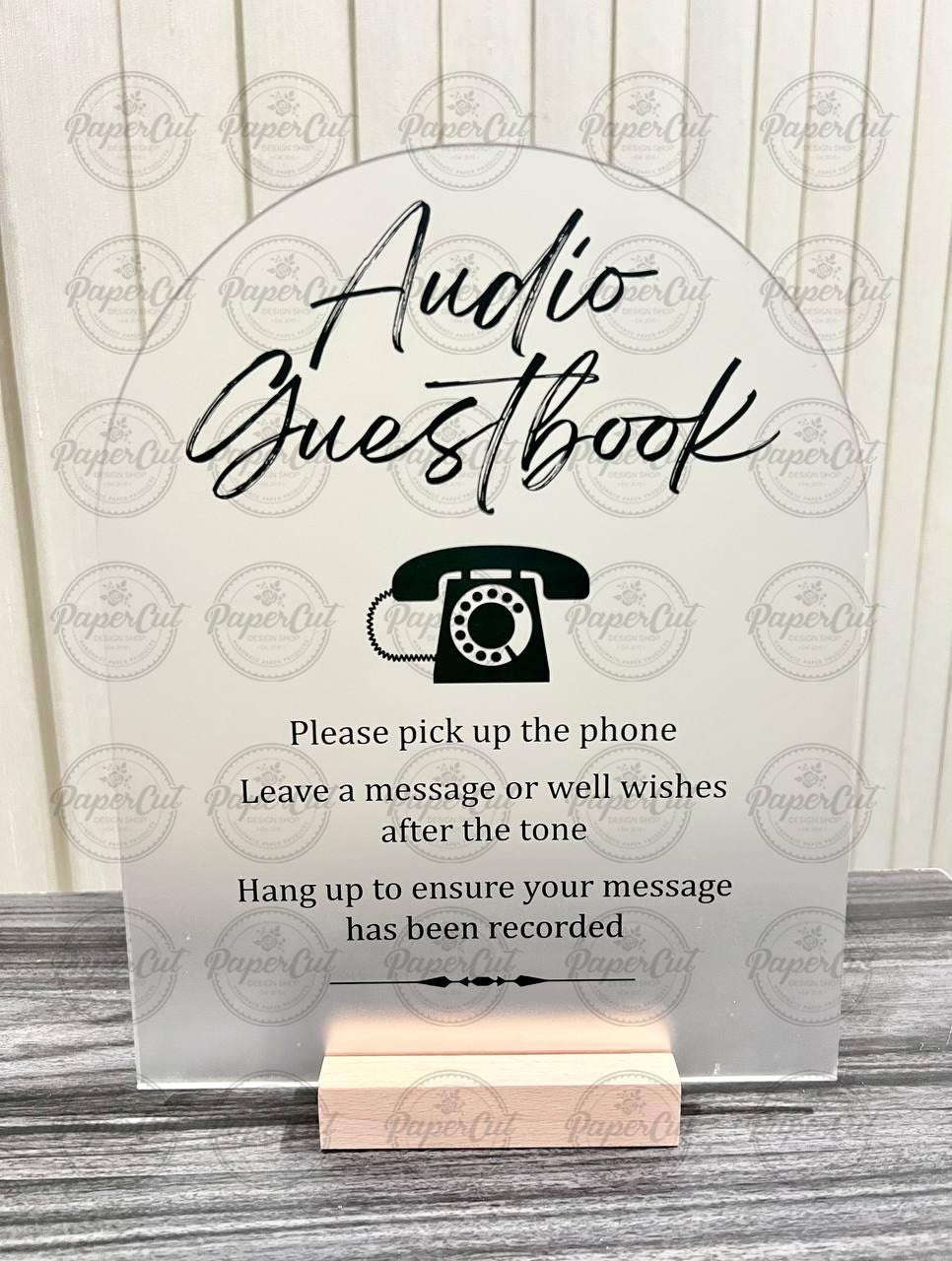 Memoriphone Audio Guest Book Acrylic Sign Large Michaels