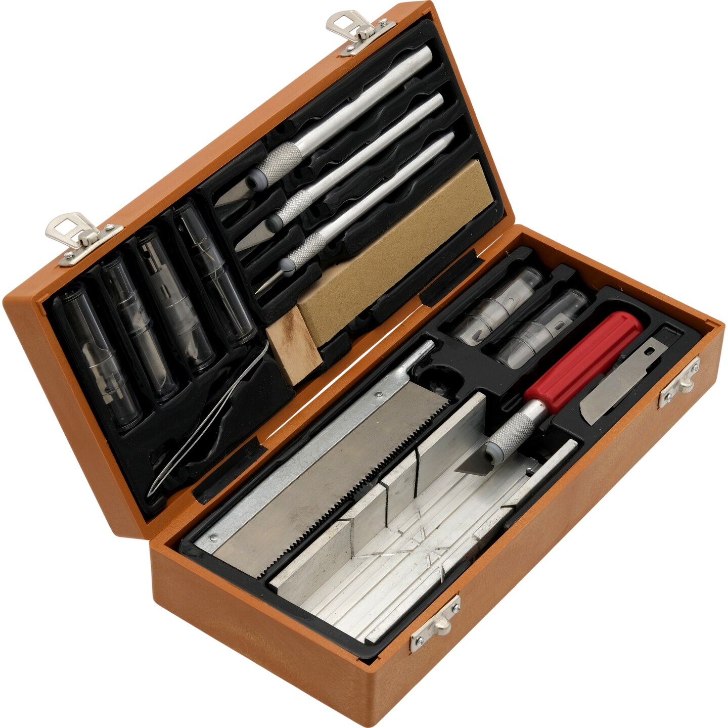 30pc Hobby Knife Set + Fret SAW Miter BOX Razor Carving