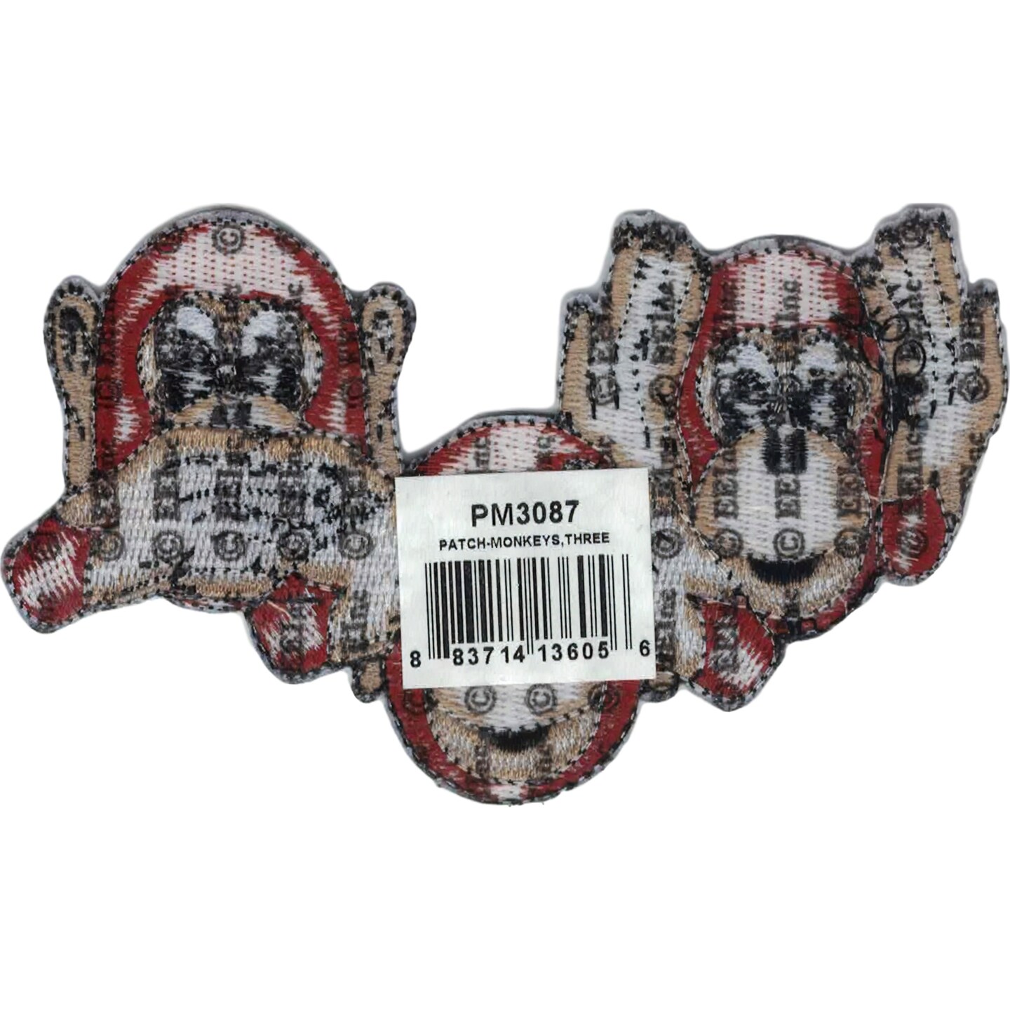 Speak See &#x26; Hear No Evil Monkeys Patch 3&#x22;
