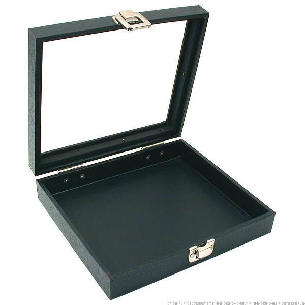 Glass Top Jewelry Earring Display Case Velvet Insert