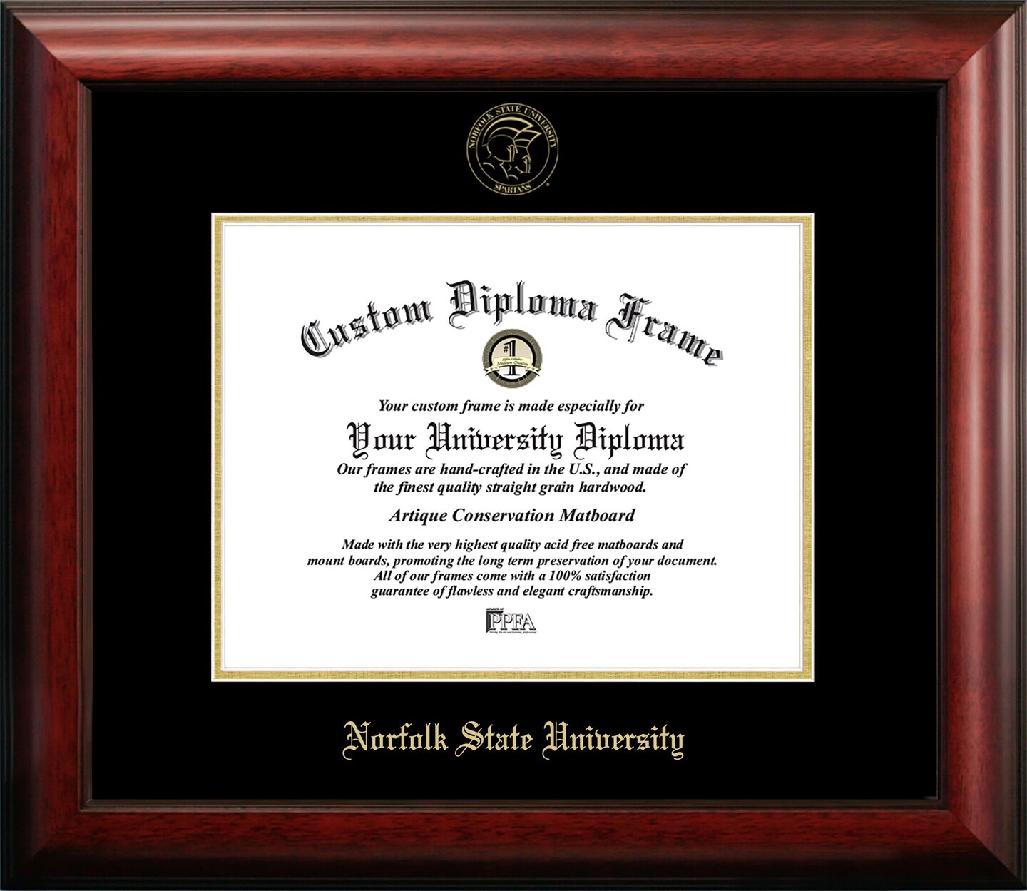 Norfolk State 11w x 8.5h Gold Embossed Diploma Frame